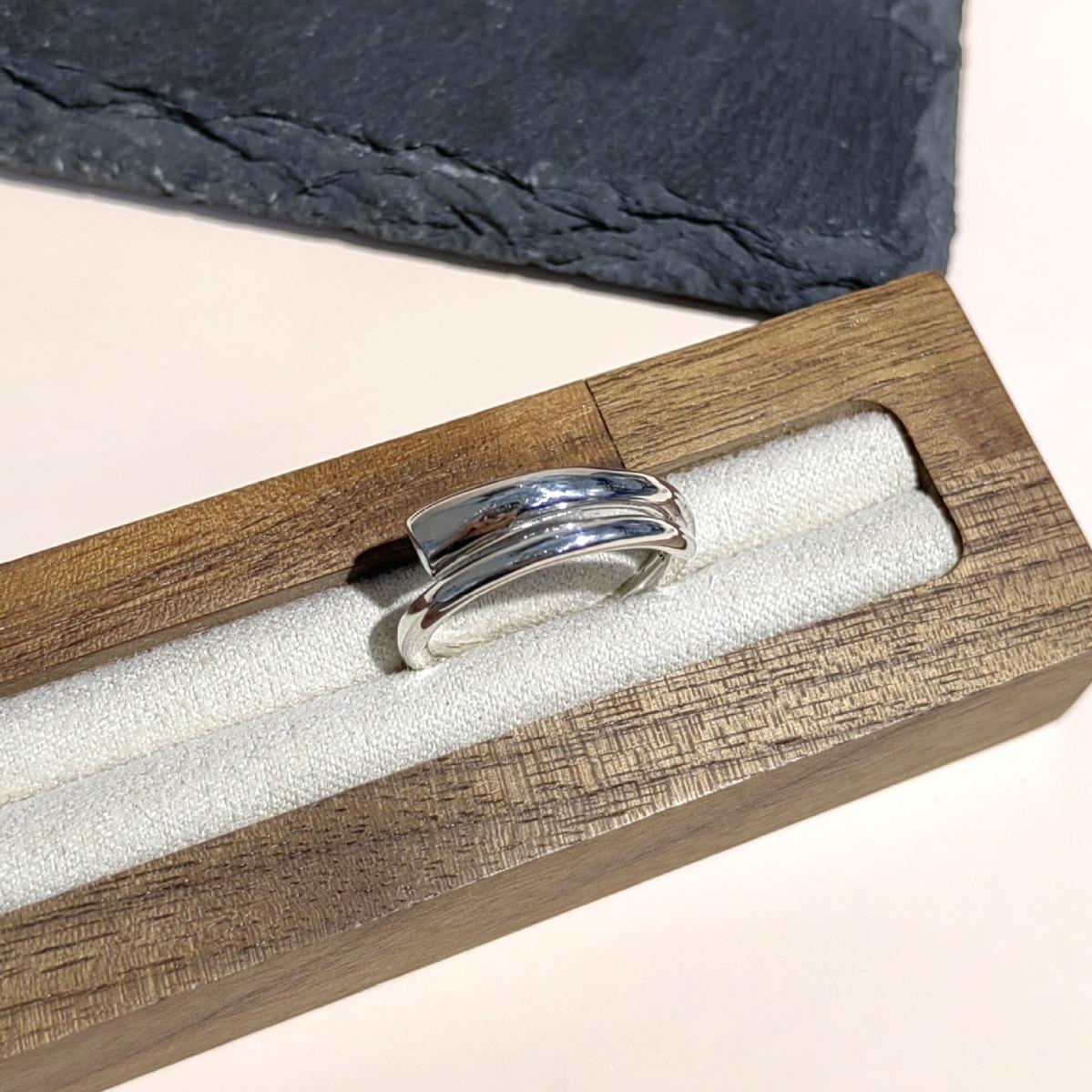 

Кольцо из серебра S925 в корейском стиле с двойным кругом Adjustable Open серебряный