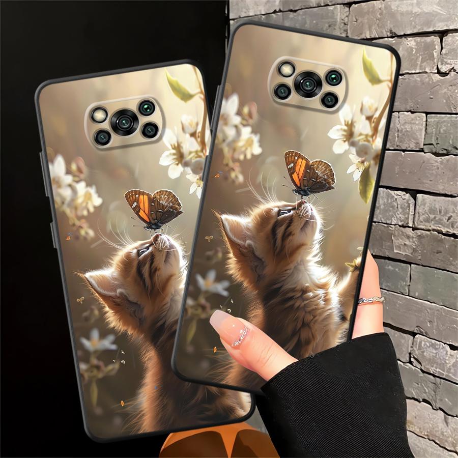 Handyhülle Case für Xiaomi Poco F8 C50 M3 M4 M7 C75 F3 C71 F1 C61 M5 X3 X4 X5 X7 Pro Süße Katze