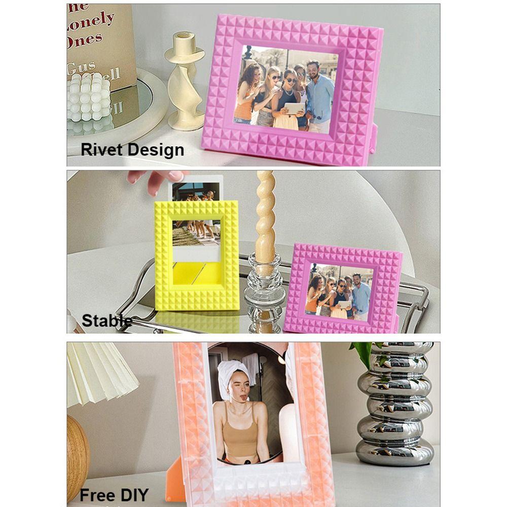 Rivet Instant Camera Photo Frame Desktop Decor Card Display Stand for Polaroid/Fujifilm Instax