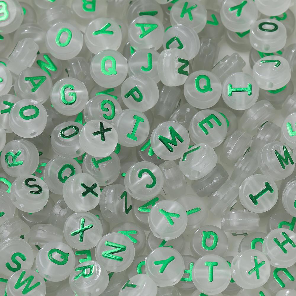 30pcs 6*10mm Mixed Acrylic Letter Beads Round Spacer Loose Beads for DIY Necklace Bracelet Earring Jewelry Making Accessories
