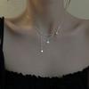 Flash Diamond Hexagram Necklace Niche High-End Ins Temperament Fringed Double-Layer Collarbone Chain Women'S Accessories Quality