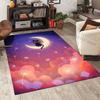 New Product Black Cat On Crescent Moon Carpet for Living Room Bedroom Bedside Floor Mat Cloakroom Children Play Mat Area Rug