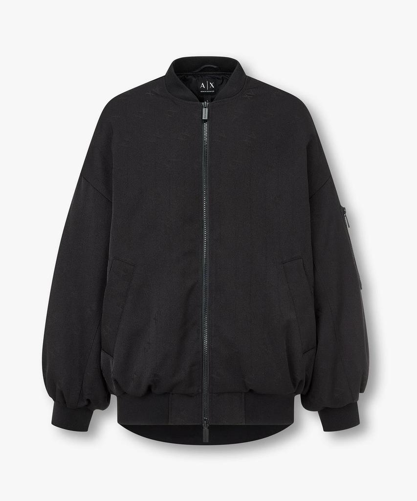 Armani Exchange Women'S Logo Jacquard Padded Blouson Jacket _Black_A426110503