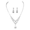 Popular Luxury Shiny Rhinestone Necklace Earrings Set Amazon Popular Water Drop Pendant Earrings Two-piece Set
