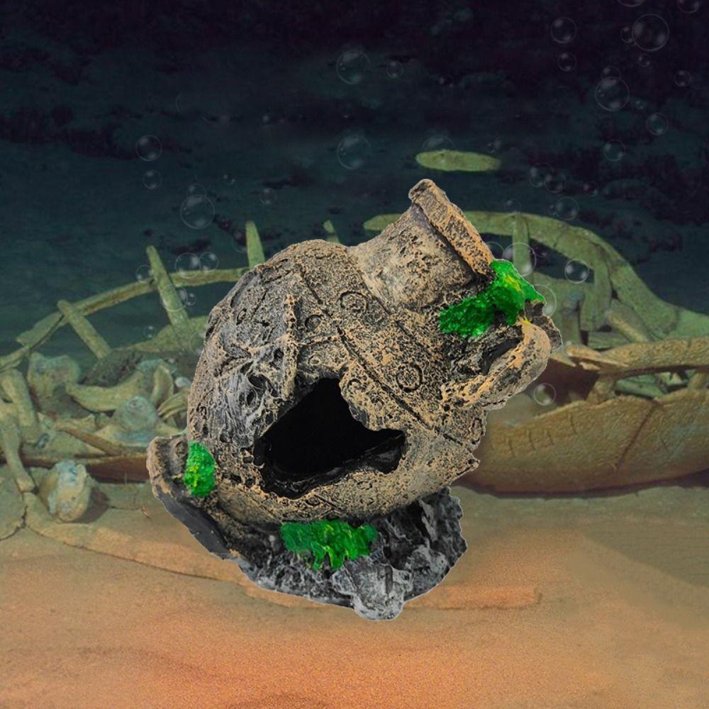 

Simulation Broken Barrel Landscaping Decorative Fish Shrimp Hiding Cave Fish Tank