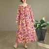 Long sleeve plus size cotton vintage floral new in dresses for women casual loose spring autumn dress