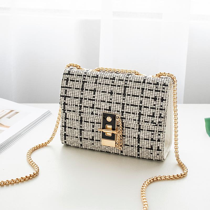Qingxin Vitality Woolen Canvas Fabric Women's Bag New Lock Single Shoulder Crossbody Makeup Mobile Phone Bag