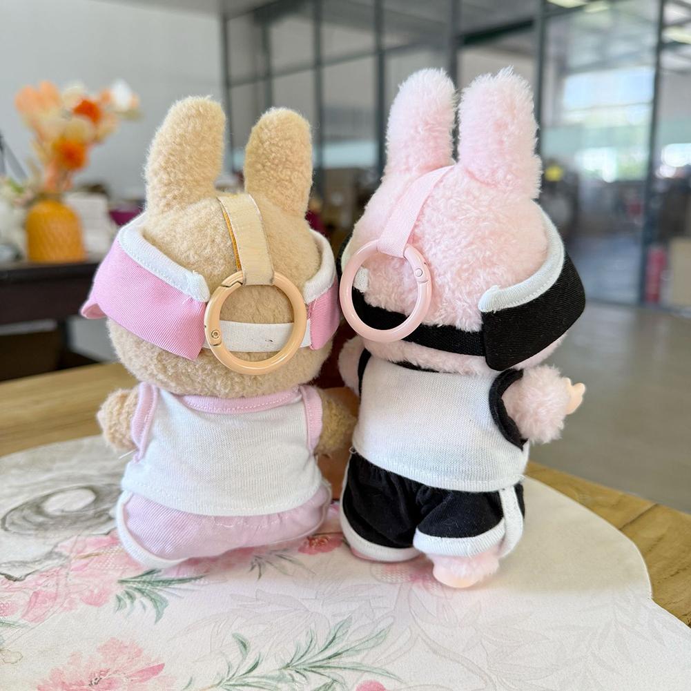 For 17cm Labubu Doll Clothes Fashion Clothes T-shirts Sun Hat Doll Clothes Color Match Shorts Dolls Accessories Cute Decoration Little Clothes
