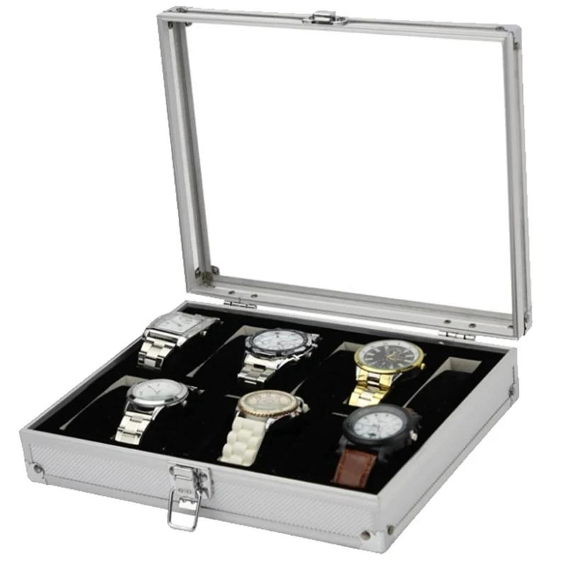 6/12/36 Girds Luxury Premium Quality Watch Box Aluminum Alloy Produc Pattern Storage Clock Box Collection Display Gift Boxes
