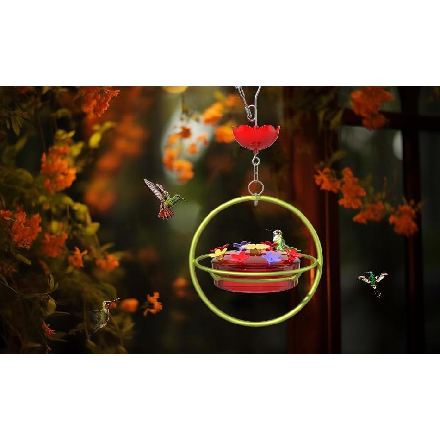 Hummingbird Feeder - Wide Mouth Nectar Feeder with Ant Moat, Easy-Refill Top & Leak-Proof, Unique Gift Outdoor Garden & Backyard Decor Hanging -