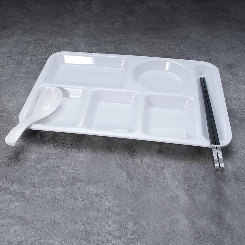 Gu Rou Melamine 6-Compartment Divided Cafeteria Tray