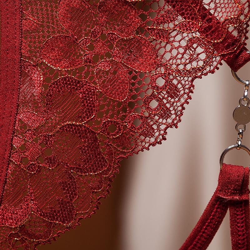 Dámské spodní prádlo Sexy Lingerie Tanga a G-string Krajkové kalhotky T-back Bezešvá tanga G-string Černá Červená