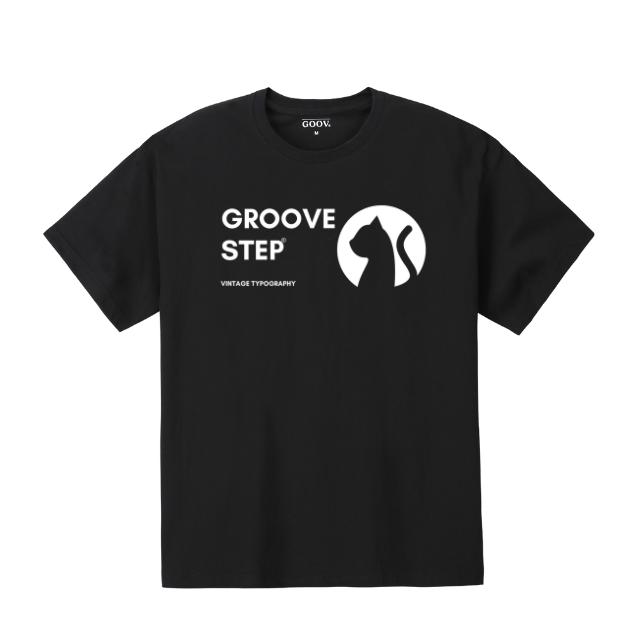 GROOVESTEP Black Cat Oversized Short Sleeve T-Shirt S0007