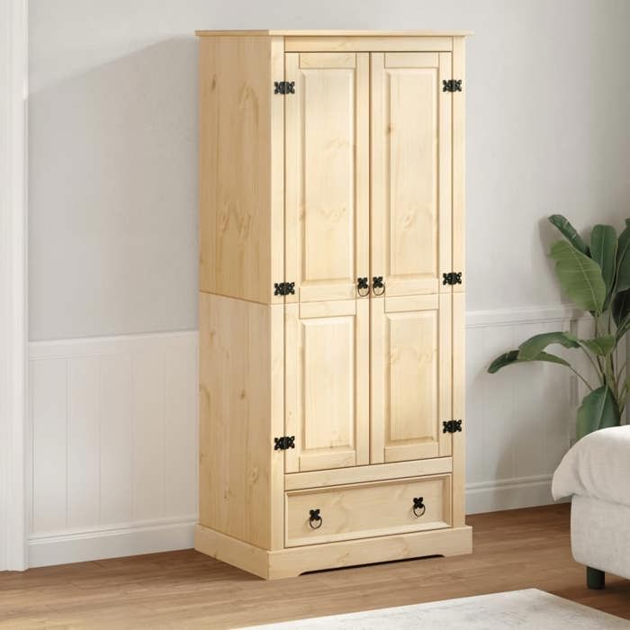 VidaXL Wardrobe Corona 76x50x170 Cm Solid Pine Wood, Storage Cabinet, Wardrobe Organizer, Cabinet, 4002768