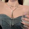 Minimalist Extra Long Pull-Out Necklace for Women - High-End Snake Bone Chain, Light Luxury Design, Simple & Versatile Style