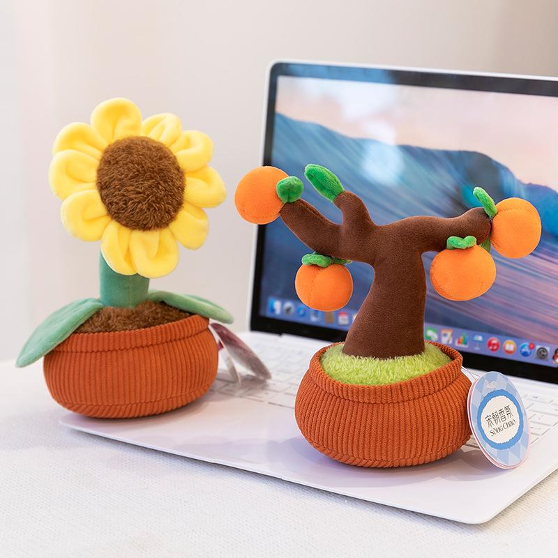 New Creative Tulip Potted Plush Toy Doll Machine Birthday Cake Doll Home Ornament