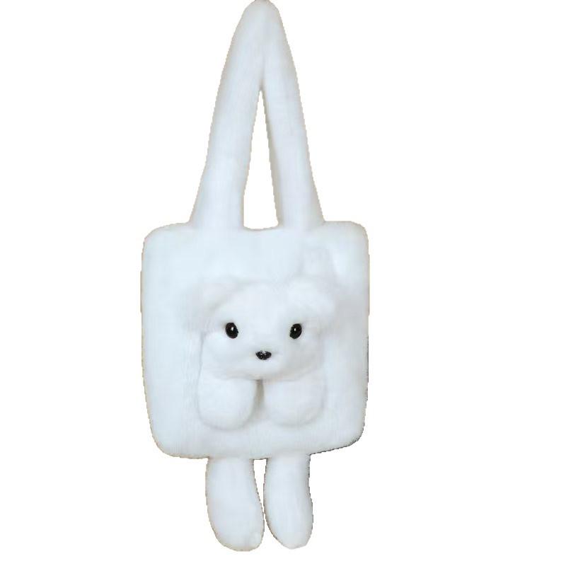 New Fluffy Koala Faux Fur Tote Bag - Large Capacity, High Fashion, Versatile for Autumn/Winter