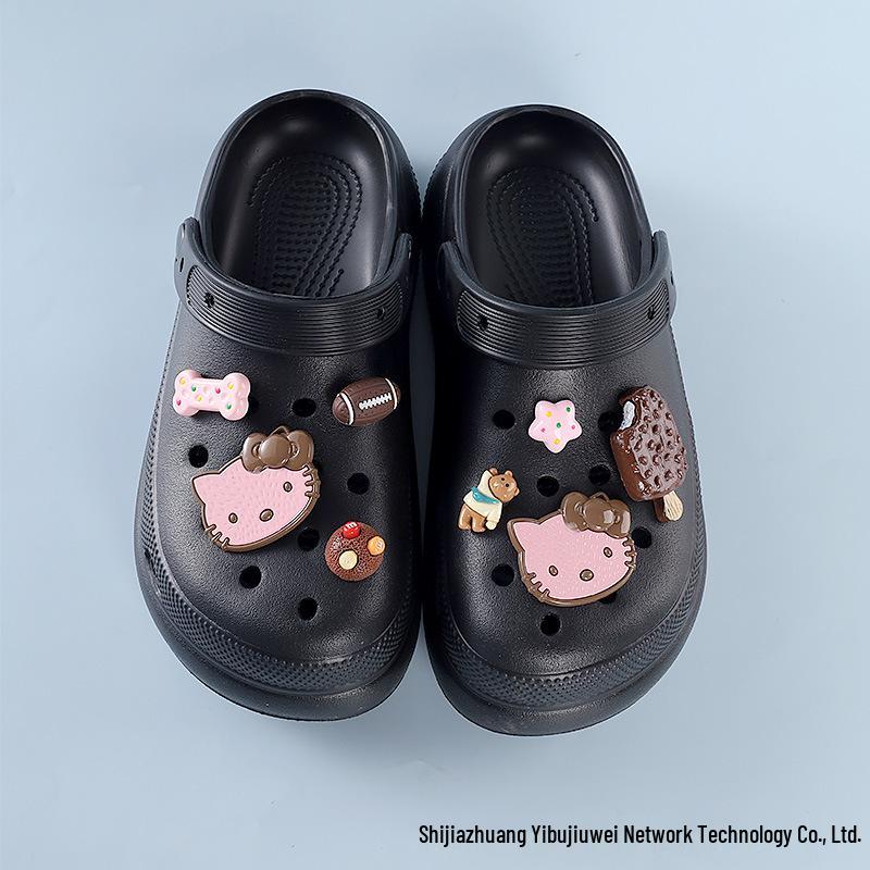 Luksusowy zestaw akcesoriów Crocs z motywem kotka: Zdejmowane ozdobne klamry do sandałów dla dziewczynek