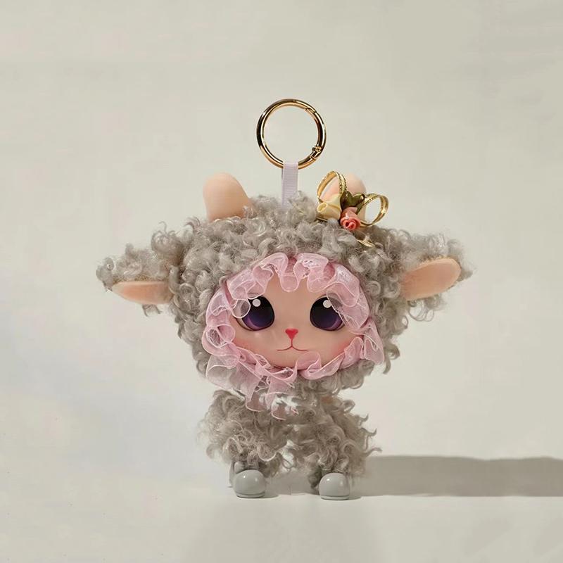 Adorable Curly Sheep Plush Keychain Cute Cartoon Bag Pendant Lightweight Backpack Accessory for Teens Birthday Gift