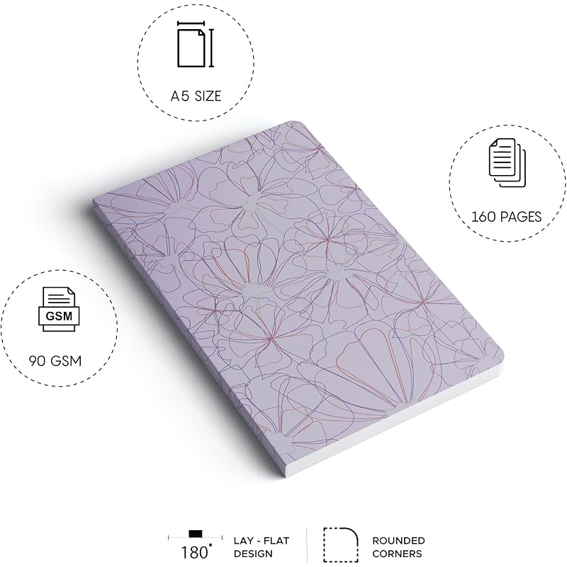 

Factor Notes A5 Notebook: Ruled | 90 Gsm | 160 Pages (Nurture Lilac) a5