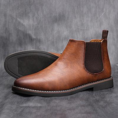Męskie buty typu Chelsea Buty w stylu brytyjskim Męskie botki do kostki Polerowany kolor Modne buty retro w dużych rozmiarach Krótkie buty