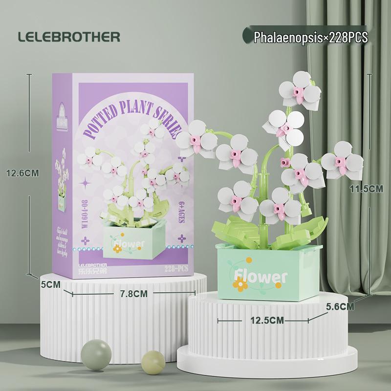 LEGO-Compatible Micro Blocks Eternal Flower Basket Bouquet - Educational Building Toy for Girls