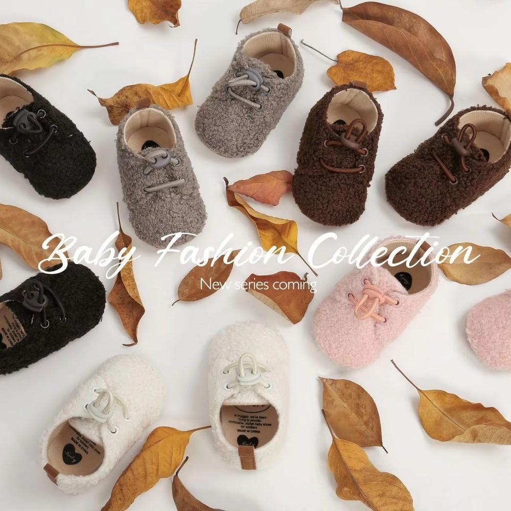 Cashmere Lining Baby Booties Anti-Slip Infant Crib Shoes Warm Soft Sole Shoes Newborn Wear
