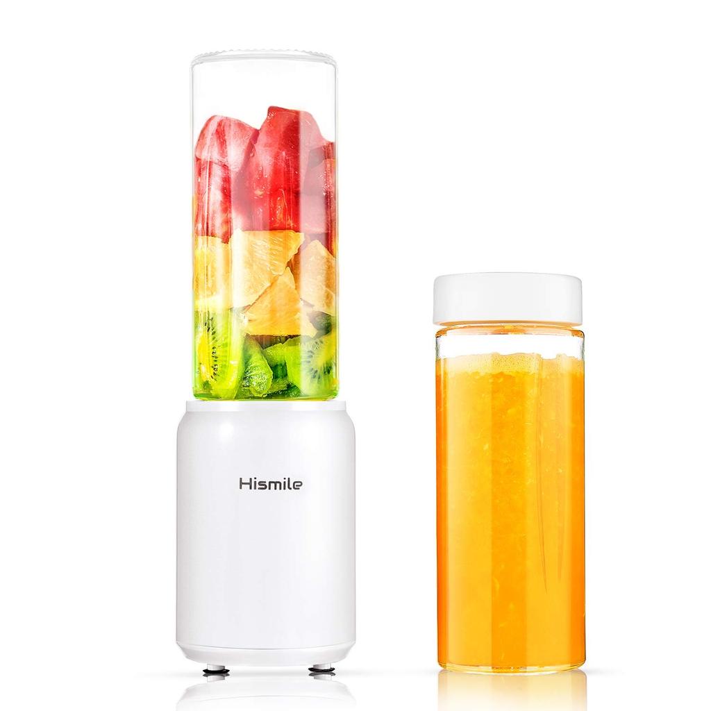 Hismile Compact Mixer Smoothie Mixer Kan knuse is Høyeffekt glassbeholder Titanbelagt kutteroppskrift Present japansk kvalitetssikring og