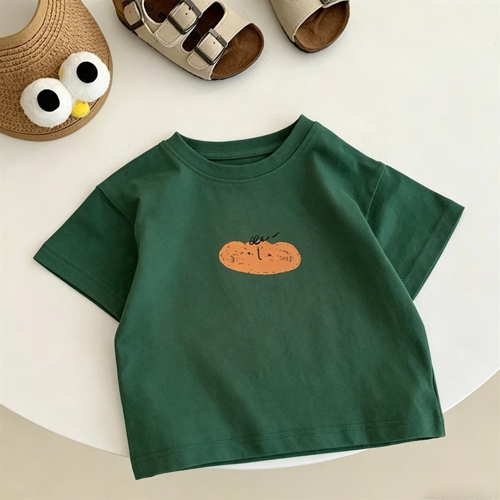 

Crewneck Tops Boys And Girls Summer Lovely Clothes 2026 Child Short-sleeved Tops New Style Printed T-shirt Loose Casual Wear 110