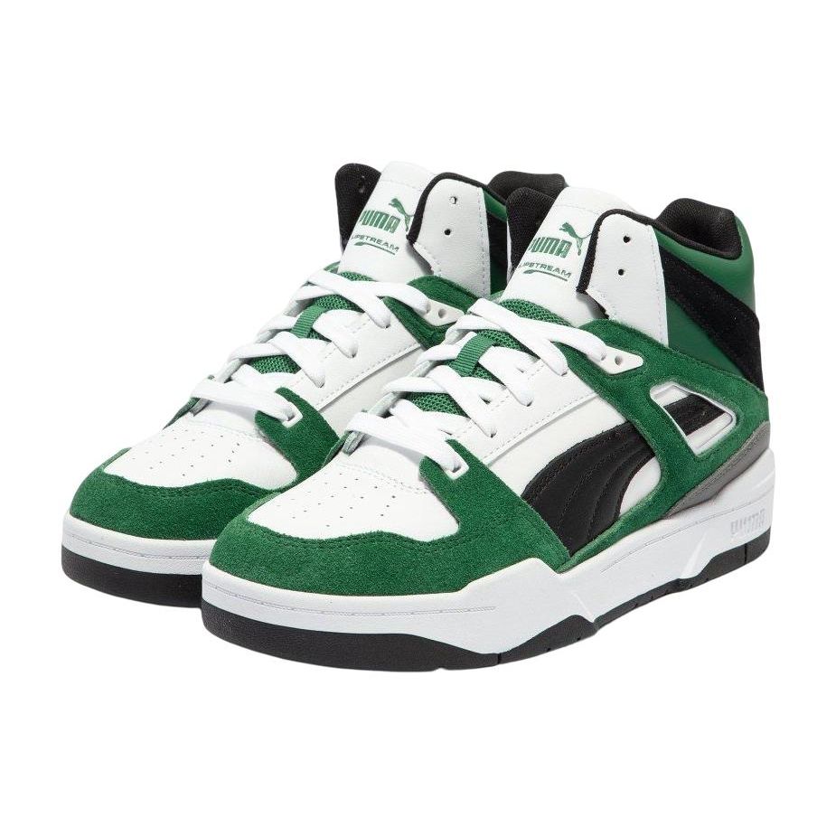 Puma Slipstream Hi Heritage Leather Mid-Top Sneakers Unisex Sneakers Black White Green 387998-08