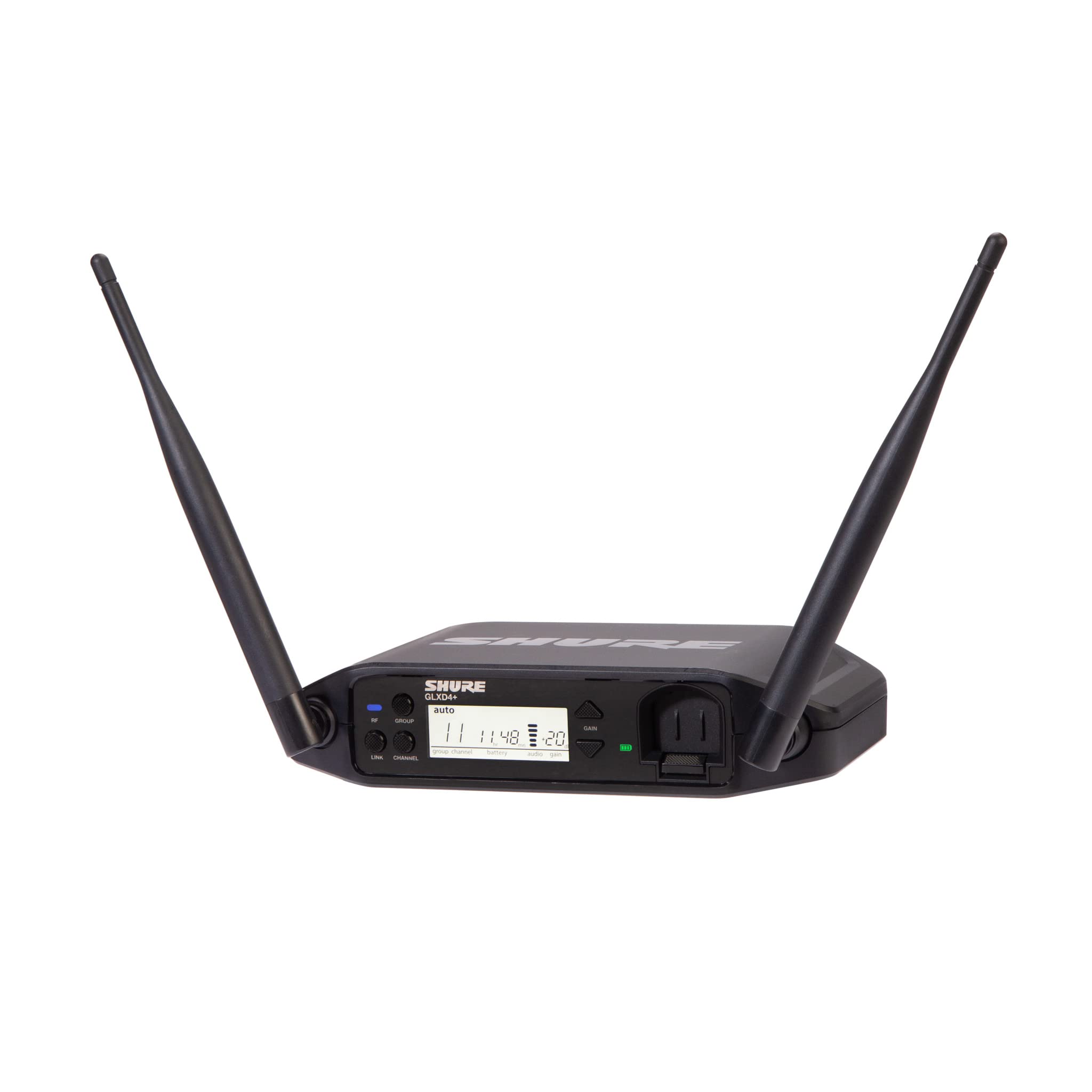

SHURE GLX-D4+ tabletop receiver single item replacementaddition2.4GHz easy and stable connectionup to 60m reachGLX-D+ digital wireless system
