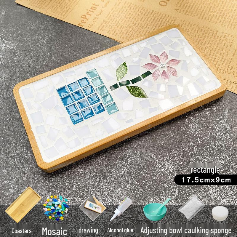 Handmade Glass Mosaic Cup Mat Pixel Puzzle DIY Kit - Educational Toy
