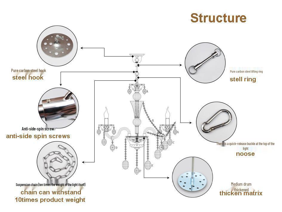 High-End Italian Crystal Chandelier for Living Room, Bedroom, or Restaurant