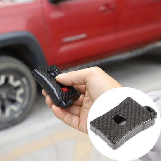 Real Carbon fiber Car Remote Key Case Fob Cover For Toyota Tacoma 2016-