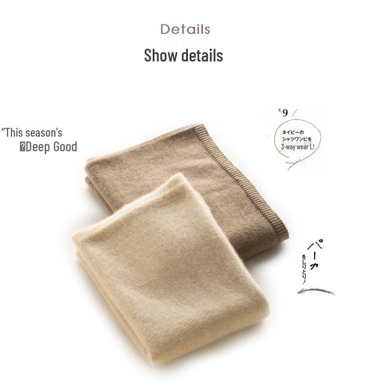 Women's 100% Pure Cashmere Shawl - Autumn Winter Fashion Pullover Knit Outerwear Cloak