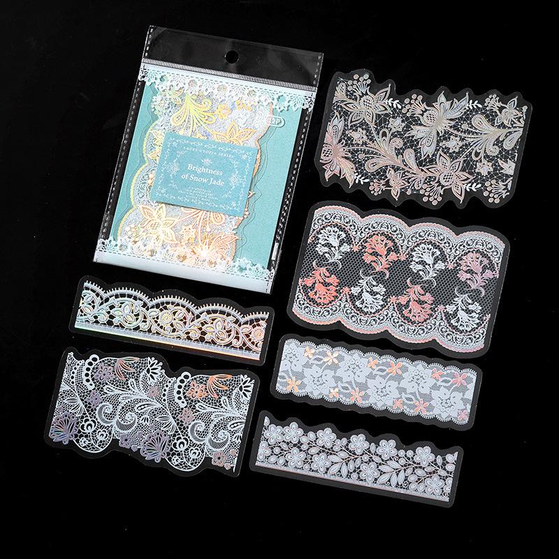 Silver Lace Utopia Sticker Pack: 6 Styles for DIY Journals