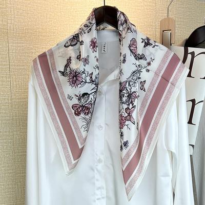 Early Spring 70 Plain Satin 100% Mulberry Silk Silk Scarf Medium Square Scarf Silk Scarf Shawl Versatile Scarf