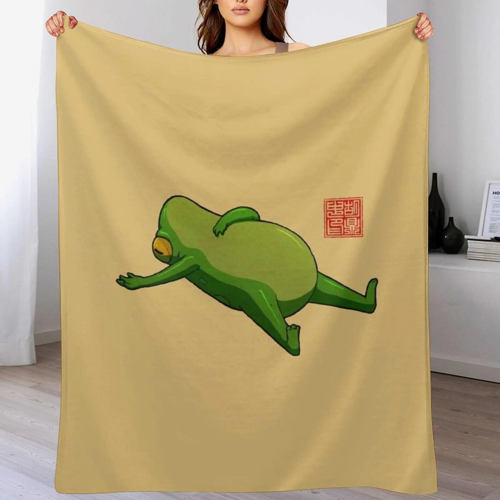 

Yoga Frog Mood Throw Blanket Soft Home Decor Blanket for Couch Bedroom 102x76cm(40x30in)