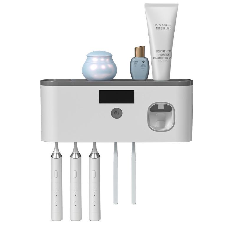 Stylish Wall-Mounted UV Disinfection Toothbrush Holder with Cup