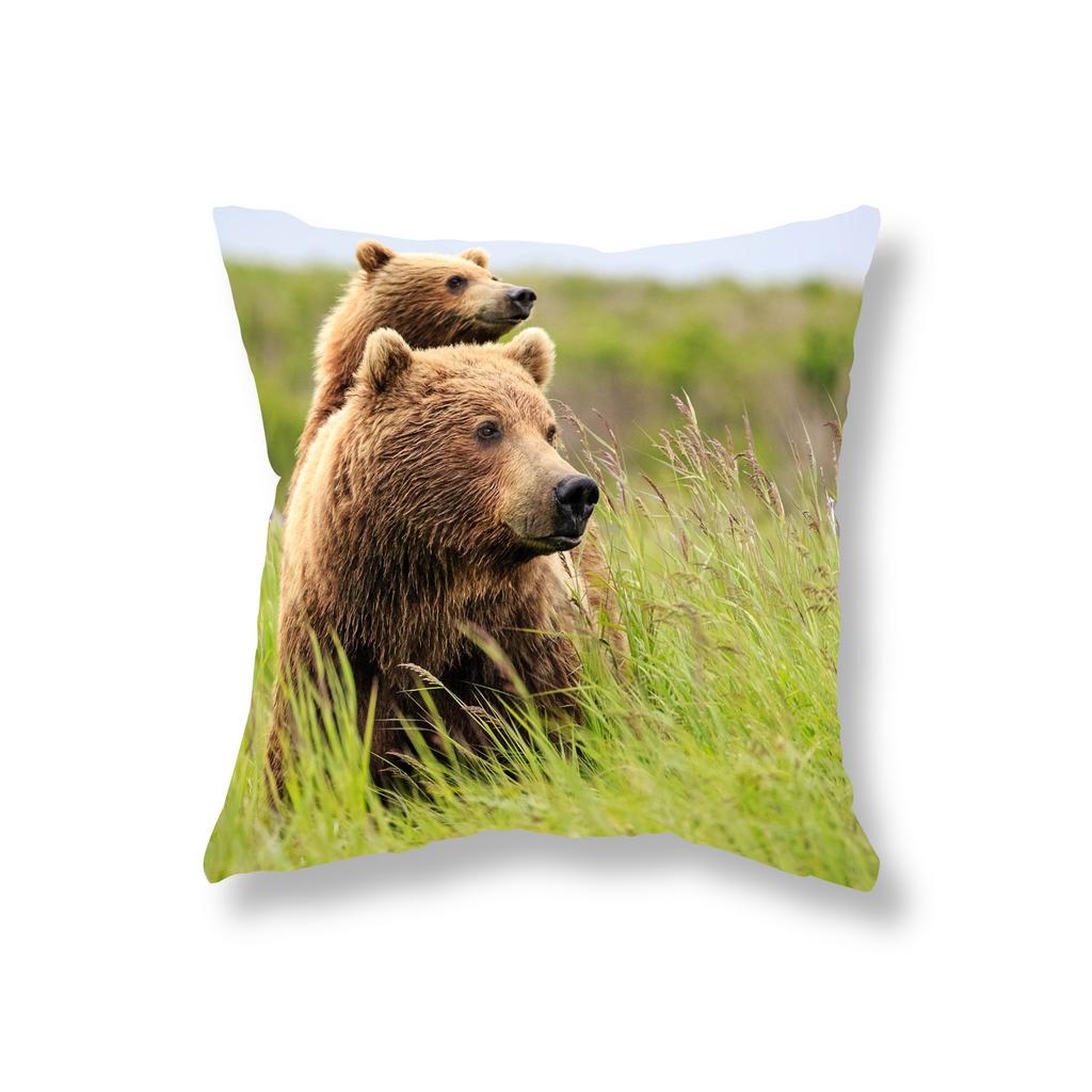 Cute Big Bear Pillowcase Animal Pillowcase Sofa Decoration Office Game Chair Cushion Cover Room Bedside Home Decoration