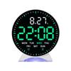 LED Digital Alarm Clock Week Date Second Hand Display Brightness Adjustable 2 Alarms Table Ambient Light 12/24H Electronic Clock