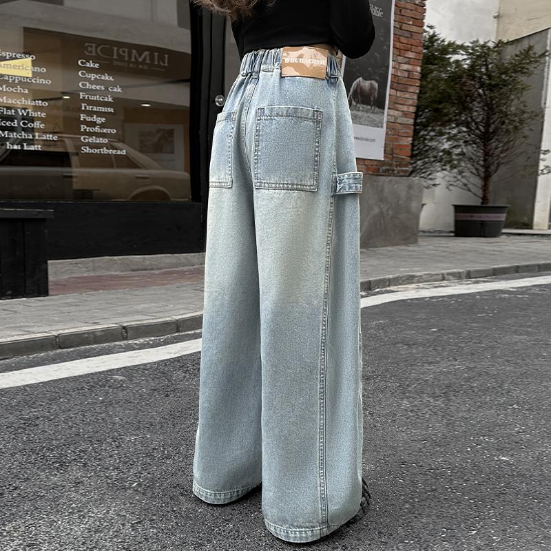 Loose Style Tween Girl Fashion Baggy Jeans Harem Pants for Kids Child Street Denim Trousers