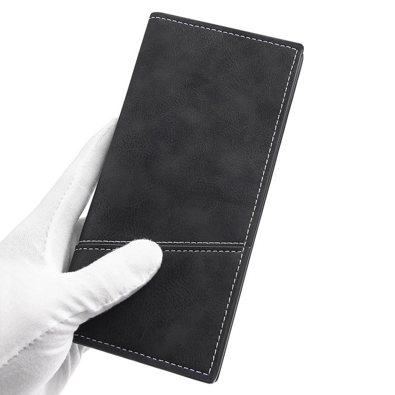 Vintage Ultra-Thin Men's Long Wallet: Multi-Card Slot with Zipper, Soft Leather Clutch Bag