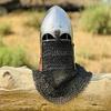 Medieval Viking Chainmail Helmet – Barbute Design, Full Head Coverage, One Size Fits Most