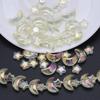 Moon and Star Glass Beads Set: Iridescent DIY Bracelet & Necklace Kit