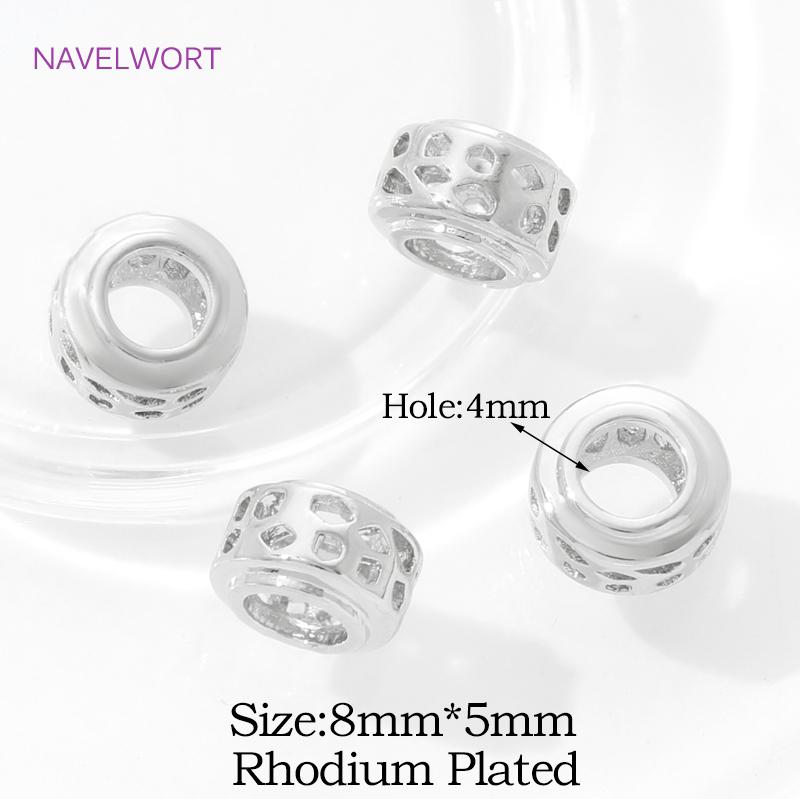 18K Gold Plated Round Spacer Beads,Separator For Beads,Brass Beads For Bracelet Making DIY Beading Jewelry Making Accessories
