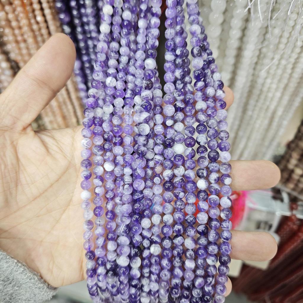 Purple Series Amethyst & Super Seven Crystal Beads: Round, Natural Stone, DIY Jewelry Accessories
