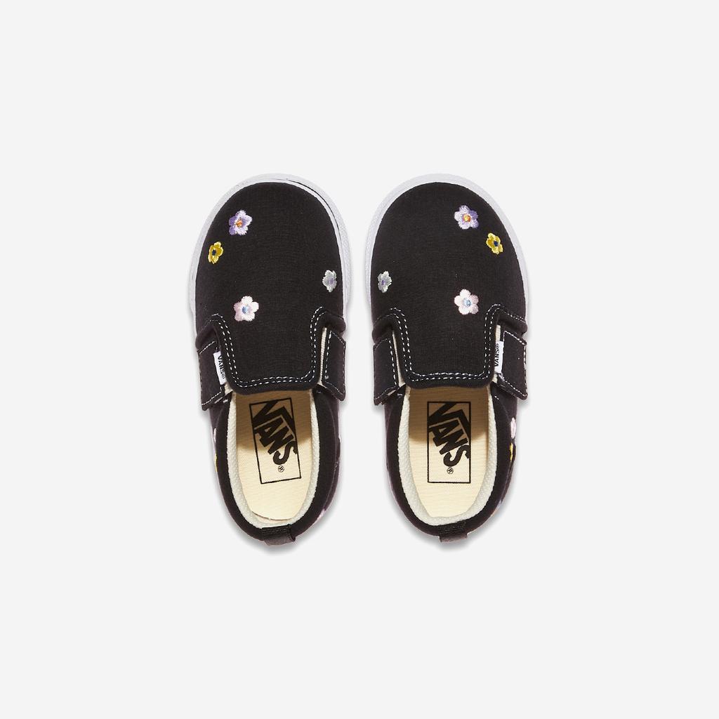 Vans Toddler Slip-On Shoes - Black [V98TDL EB.FLW-BLK/WHT/FLW]