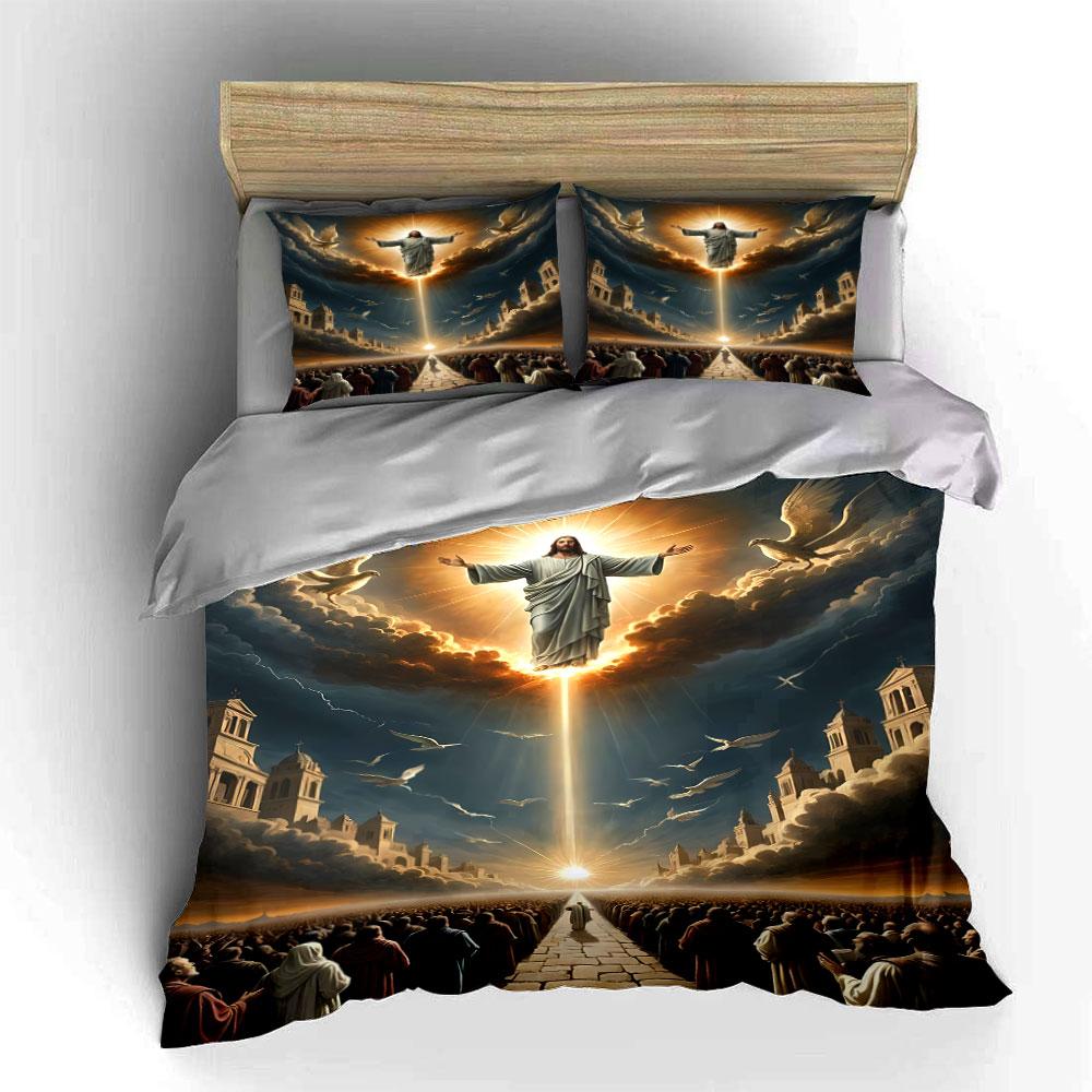 "Heavenly Radiance Ascends Beautifully." Bedding Sets Duvet Covers Pillowcases(1* Duvet Cover 2* Pillowcases Without Duvet Insert)