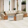 VidaXL Garden Lounge Set with Cushions 13 Pcs, Patio Sofas, Patio Furniture Set, Outdoor Furniture, Beige 3228207